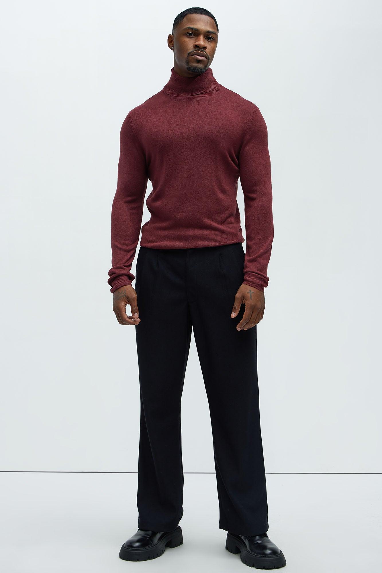 DeAngelo Turtleneck Sweater - Burgundy Product Image