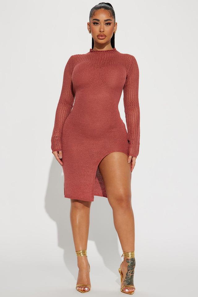 Cora Sweater Midi Dress - Mauve Product Image