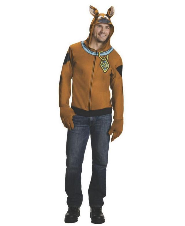 BuySeasons Mens Scooby Doo Hoodie Adult Costume - Brown Product Image