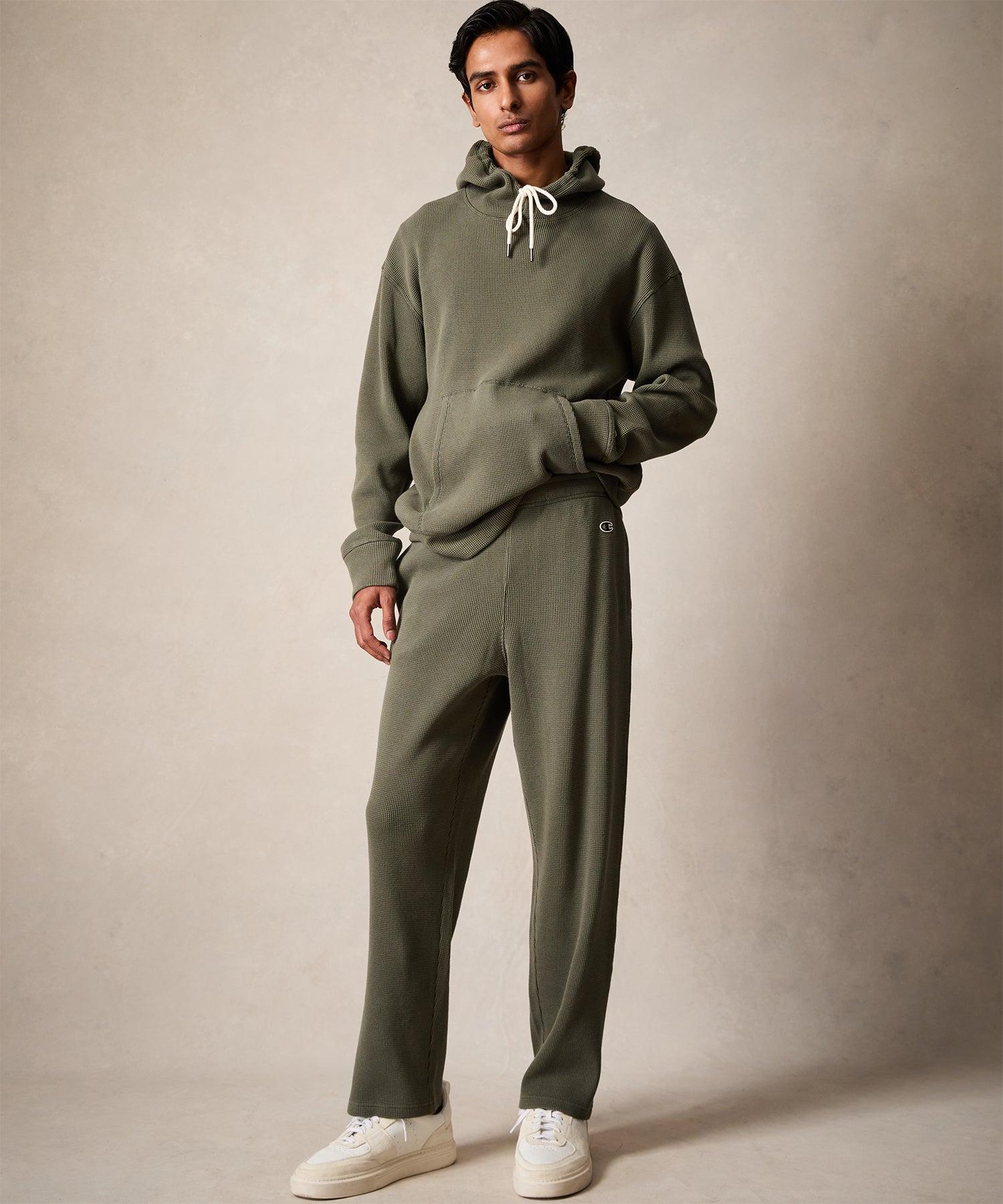 Champion Oversized Waffle Sweatpants in Olive Product Image