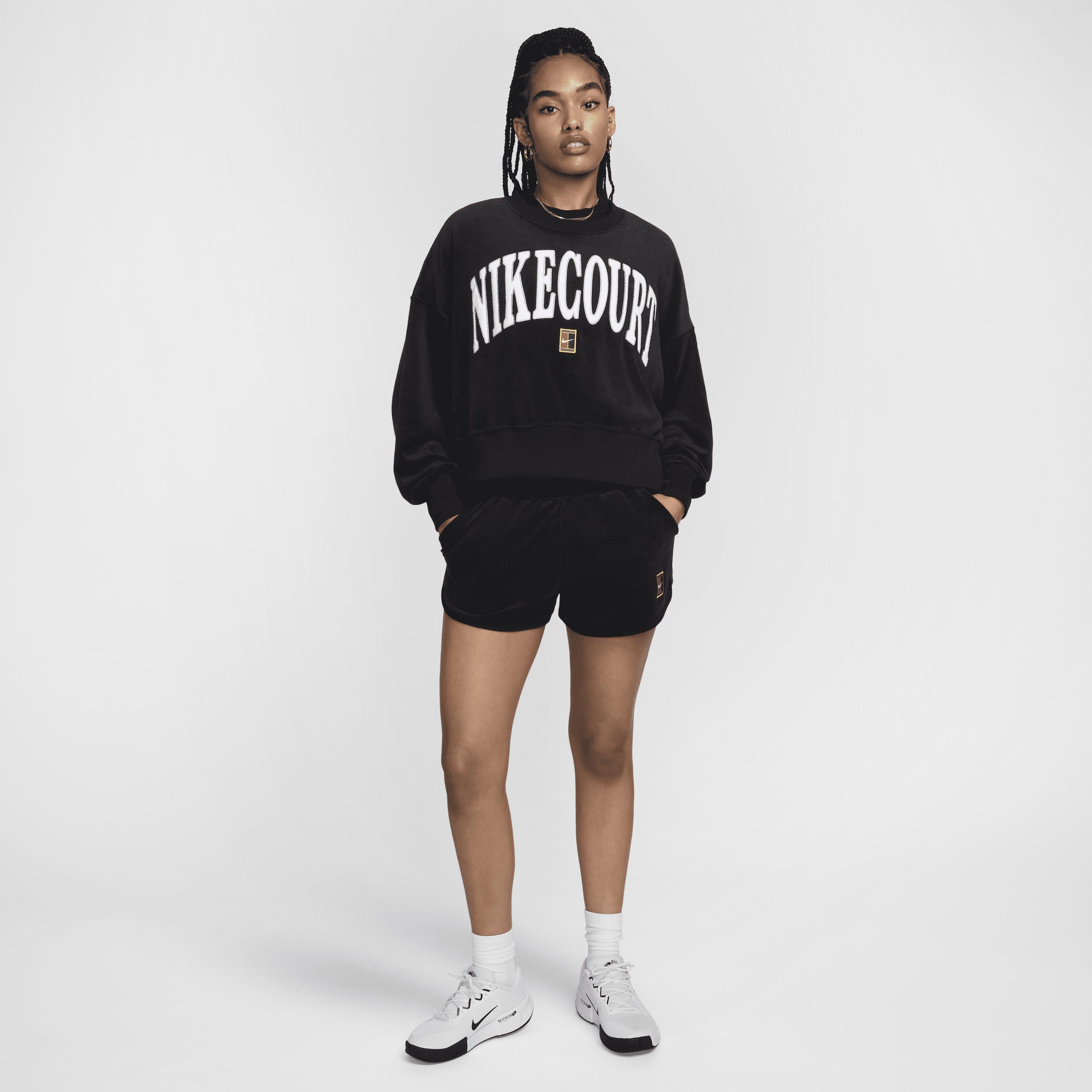 Nike Women's Court Heritage Over-Oversized Crew-Neck Graphic Tennis Sweatshirt Product Image