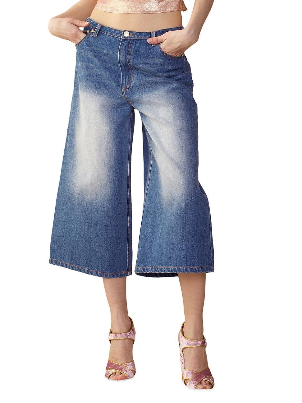 Womens Low-Rise Baggy Crop Jeans Product Image