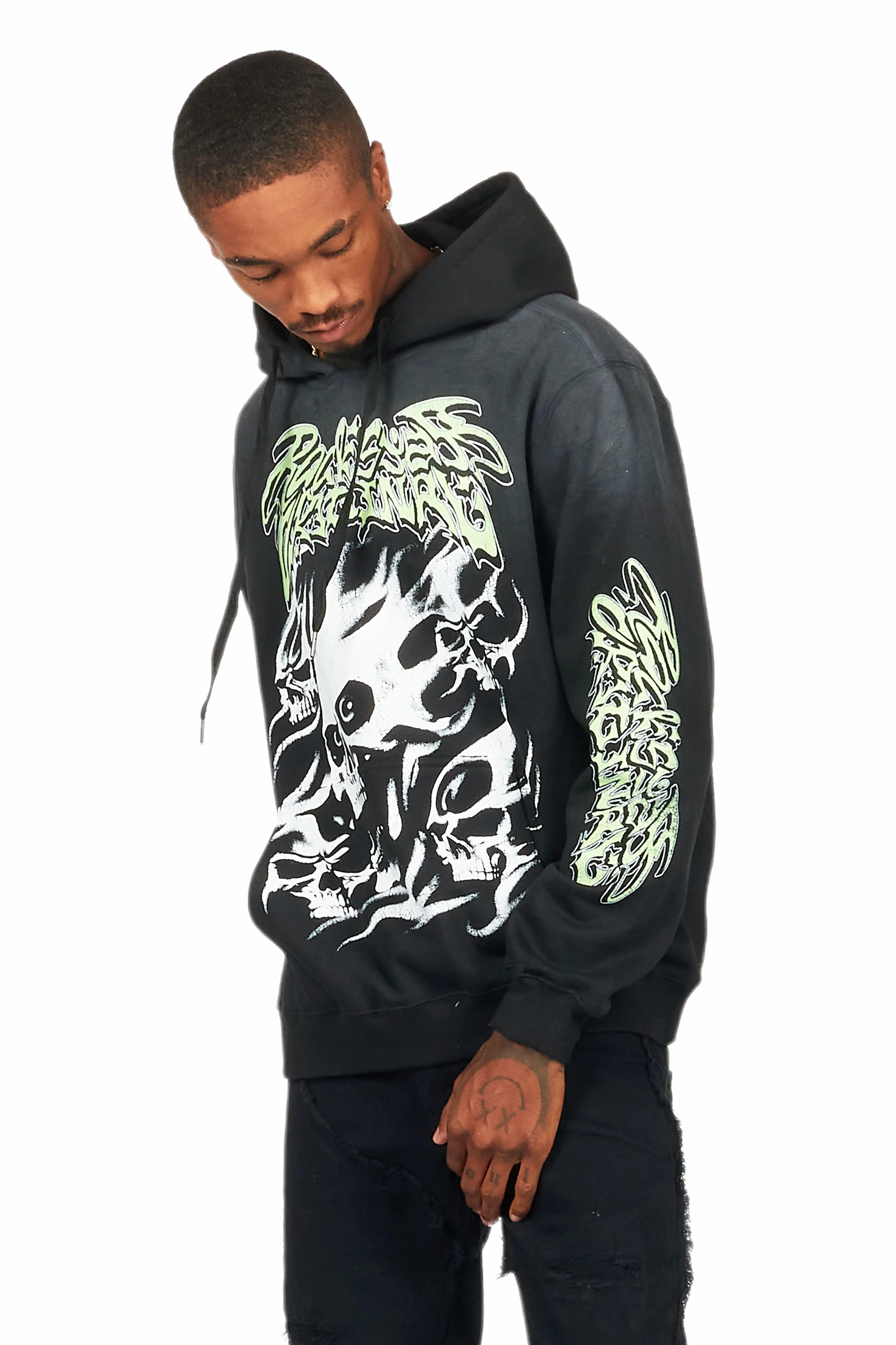 Schtupp Black Graphic Hoodie Male Product Image