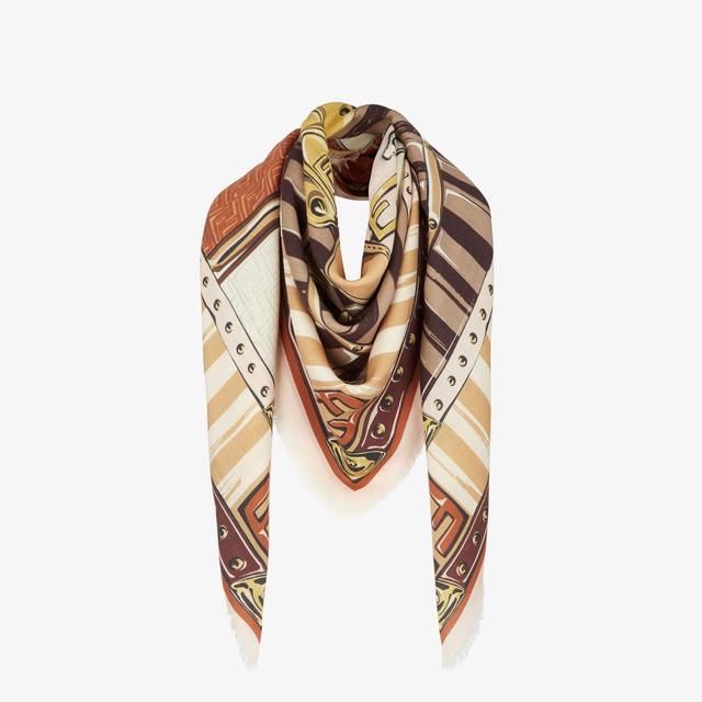 Fendi ShawlBeige silk and wool shawl Product Image