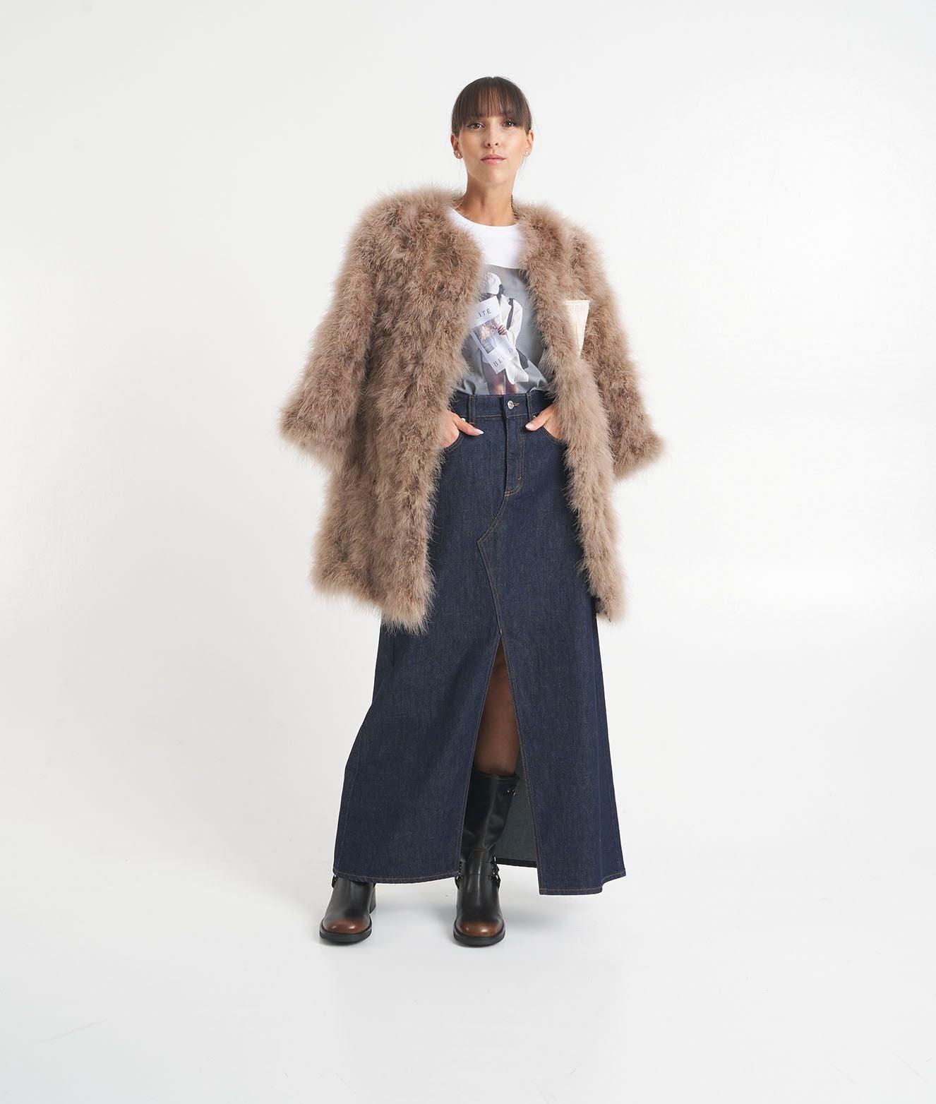 Denim skirt with slit ‘Farm’ Product Image