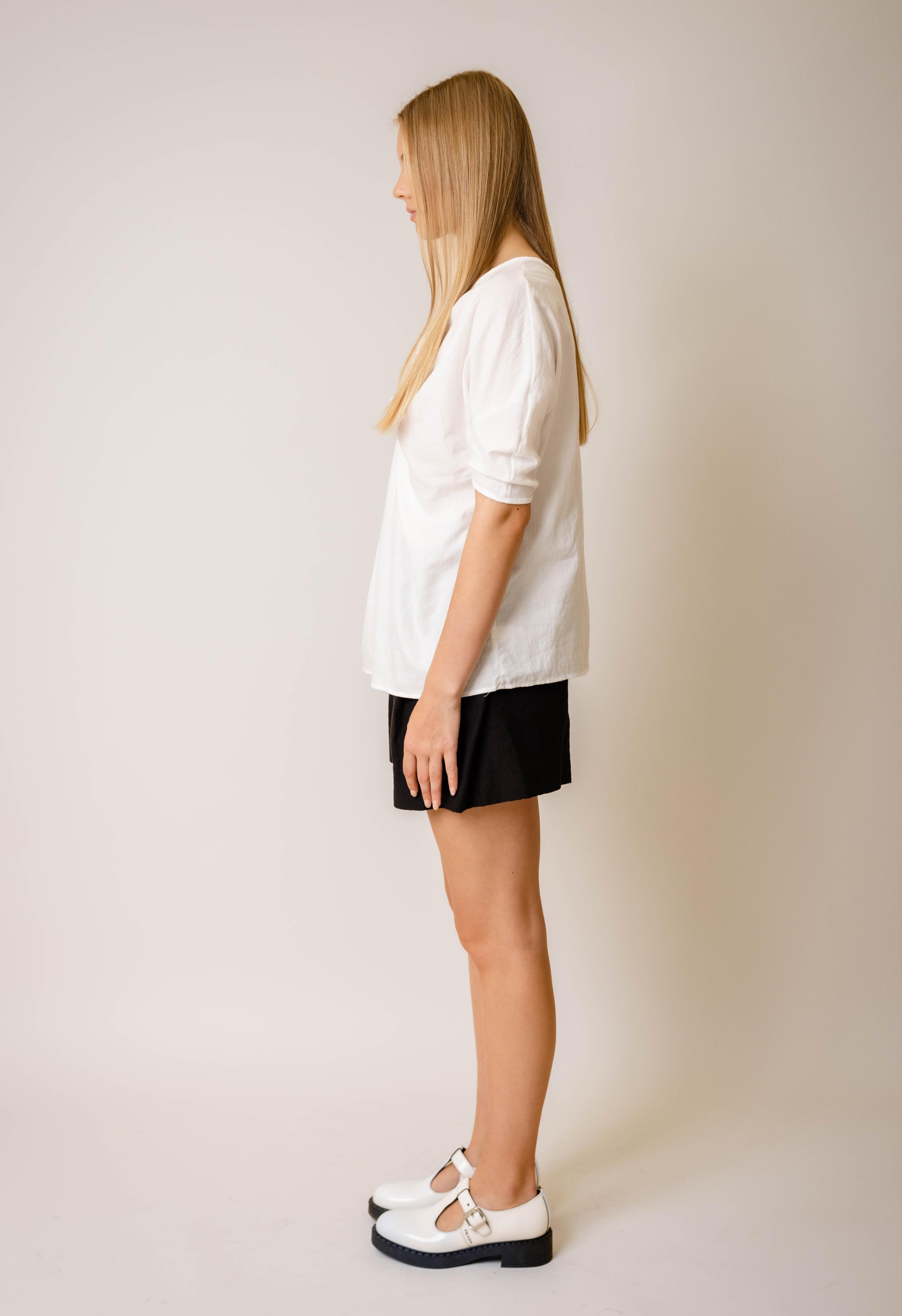 June Twist Blouse In White Product Image