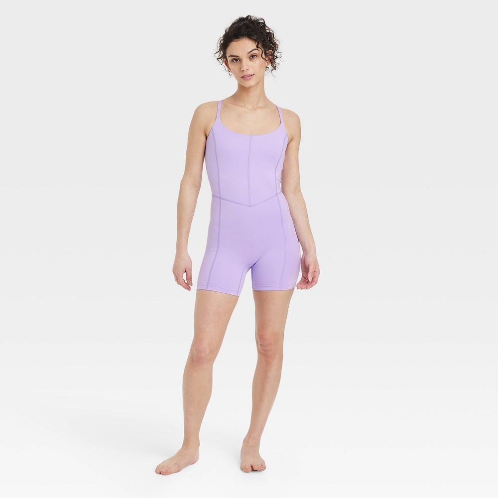 Womens Brushed Sculpt Short Bodysuit - All In Motion Violet L Product Image