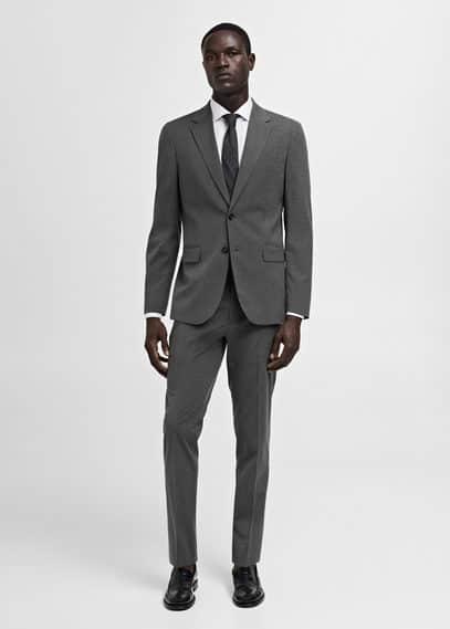 MANGO MAN - Stretch fabric slim-fit suit pants greyMen Product Image