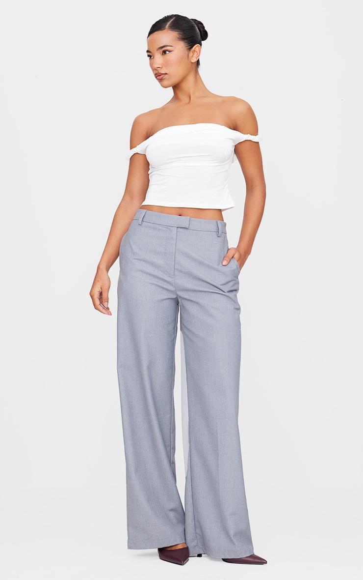 Cream Slinky Twist Detail Bardot Crop Top Product Image