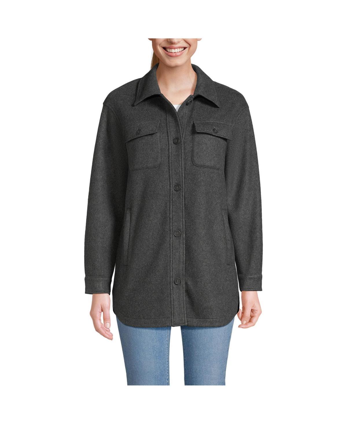 Lands End Womens Luxe Fleece Shirt Jacket Product Image