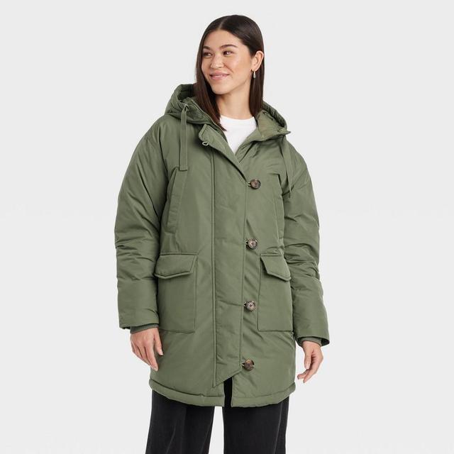 Womens Long Parka Jacket - Universal Thread Olive L Product Image