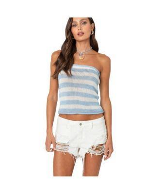 Edikted Womens Nox striped crochet tube top Product Image