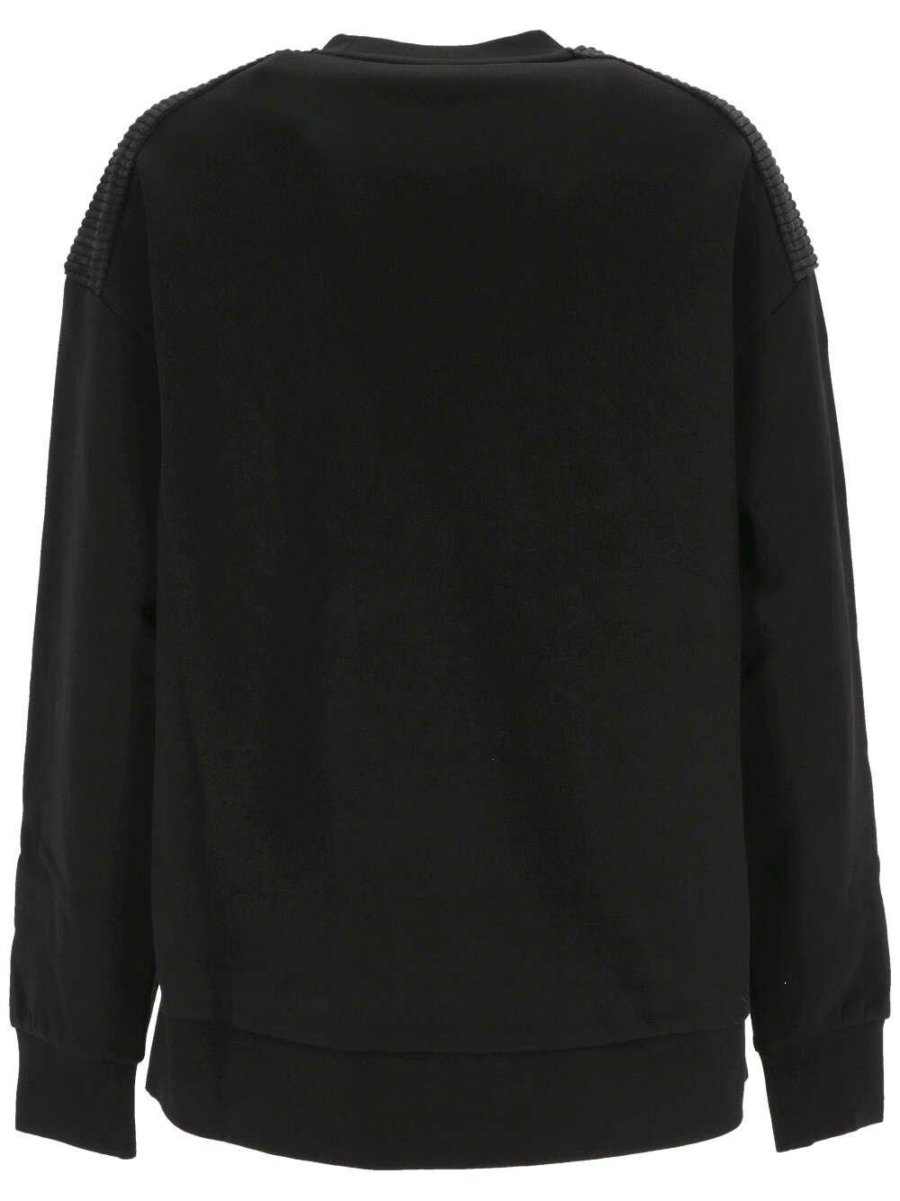 MONCLER Embroidered Logo Crewneck Sweatshirt In Black Product Image