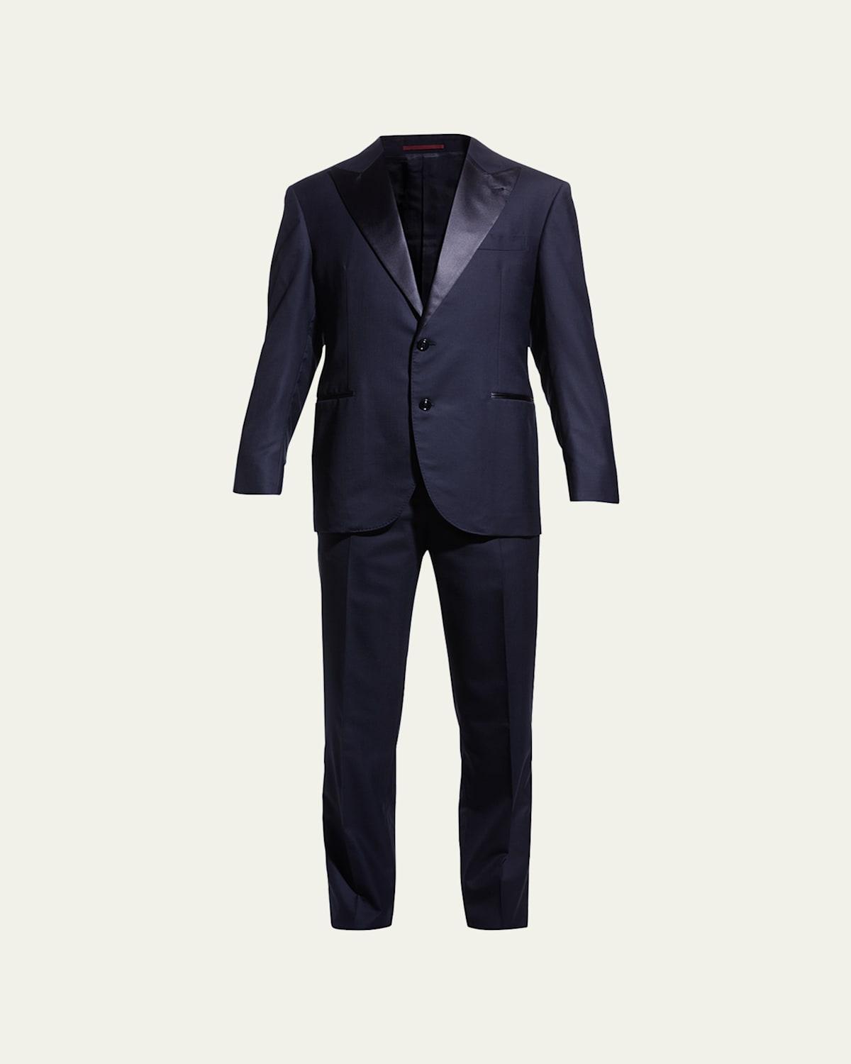 Mens Solid Peak-Lapel Tuxedo Product Image