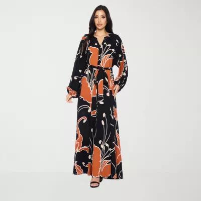 Premier Amour Womens Long Sleeve Floral Maxi Dress Product Image