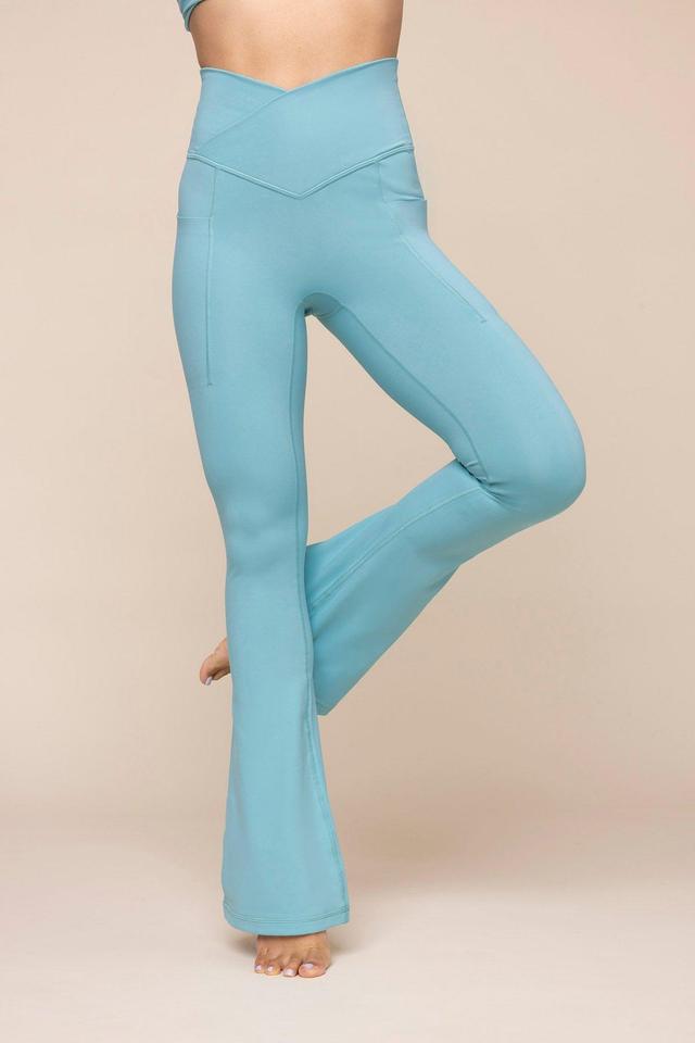 Crisscross Hourglass® Flared Leggings with Pockets - Oasis Product Image