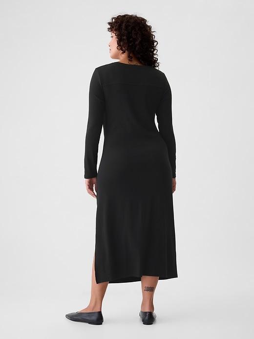 Modern Rib Tie-Knot Midi Dress Product Image