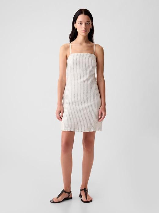 Linen-Blend Mini Dress Product Image