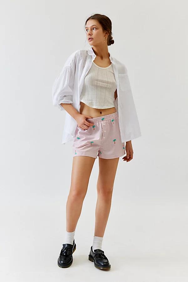 Urban Renewal Remnants Embroidered Boxer Short Womens at Urban Outfitters product image