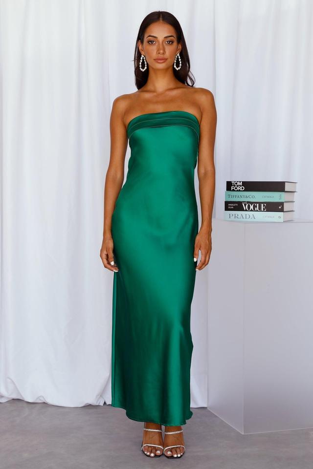 Coolness Calling Satin Maxi Dress Green Product Image