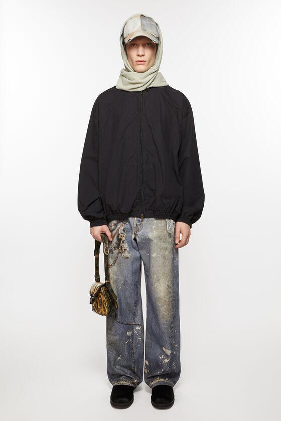 Fringe wool scarf - skinny Product Image