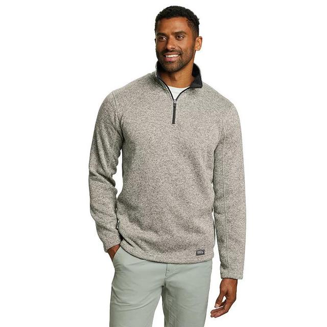 Mens Eddie Bauer Radiator Fleece Quarter Zip Pullover Black Grey Product Image