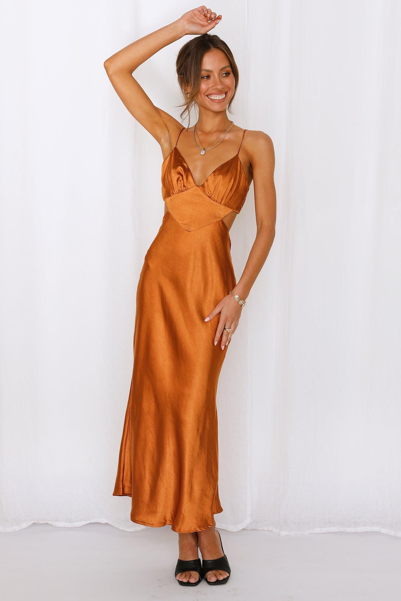 Thanks I Bought It Midi Dress Bronze Product Image