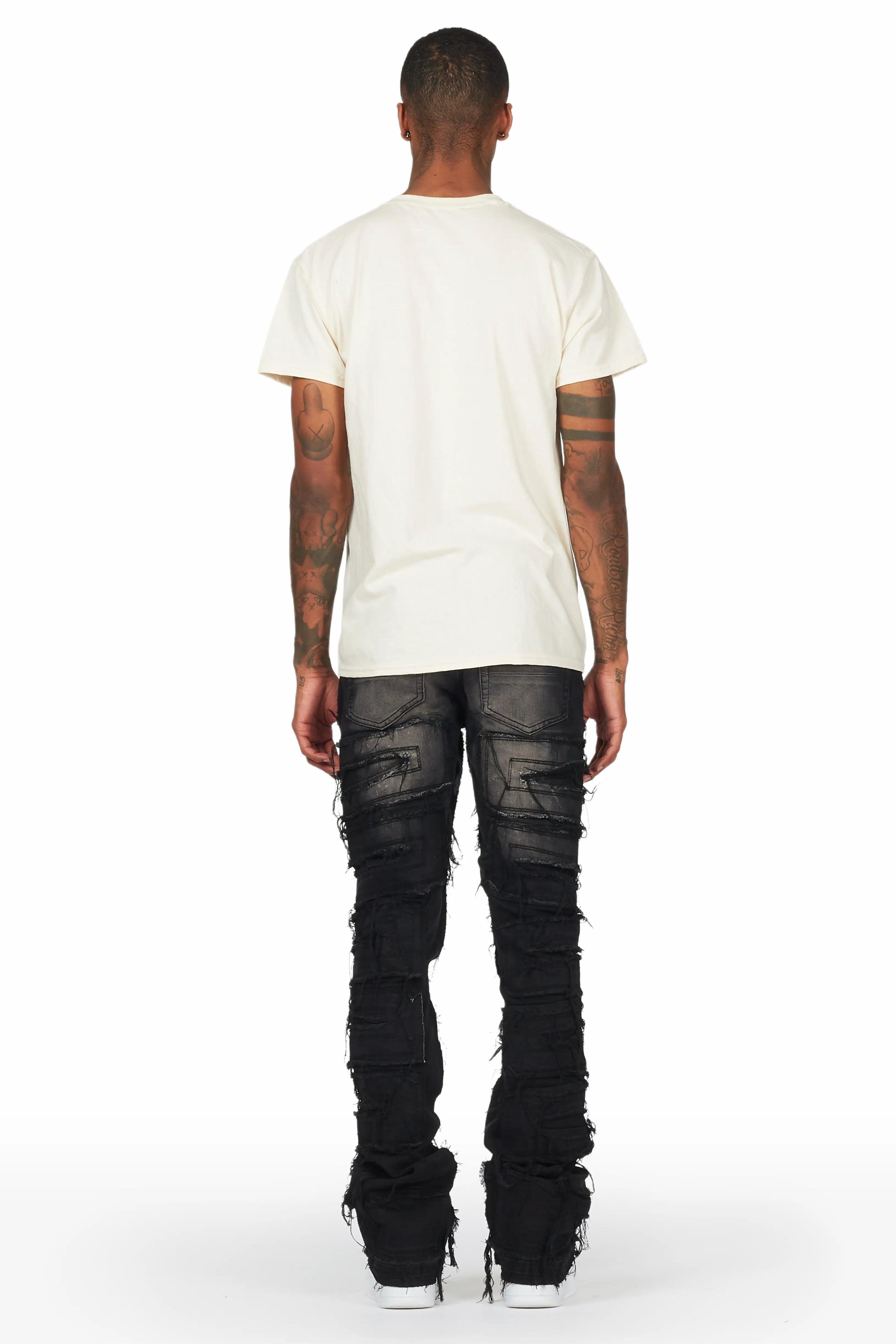 Wayland Dark Grey Stacked Flare Jean Male Product Image