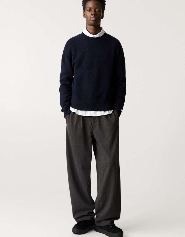 Pull&Bear Black Label stripe tailored pants in gray Product Image