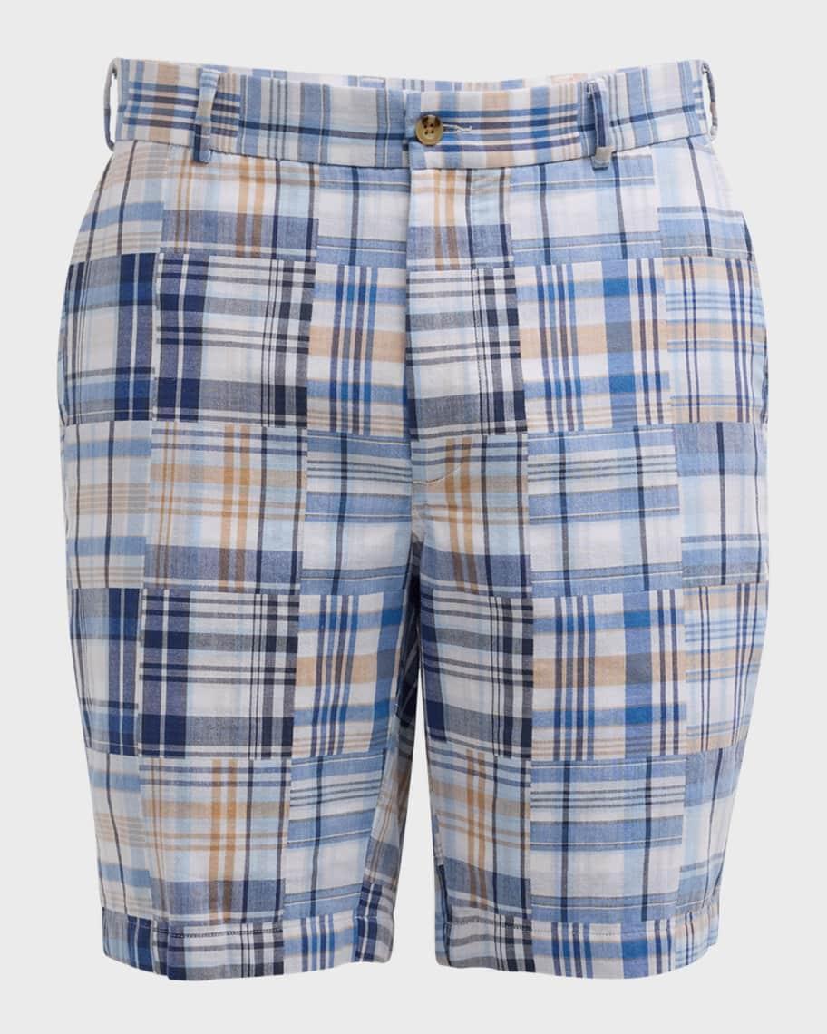 Men's Cabana Madras Cotton Flat-Front Shorts Product Image