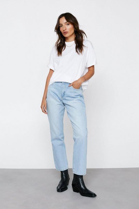 Petite Cotton Straight Leg Denim Jeans Product Image