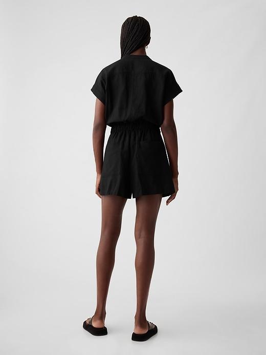 Linen-Blend Utility Romper Product Image