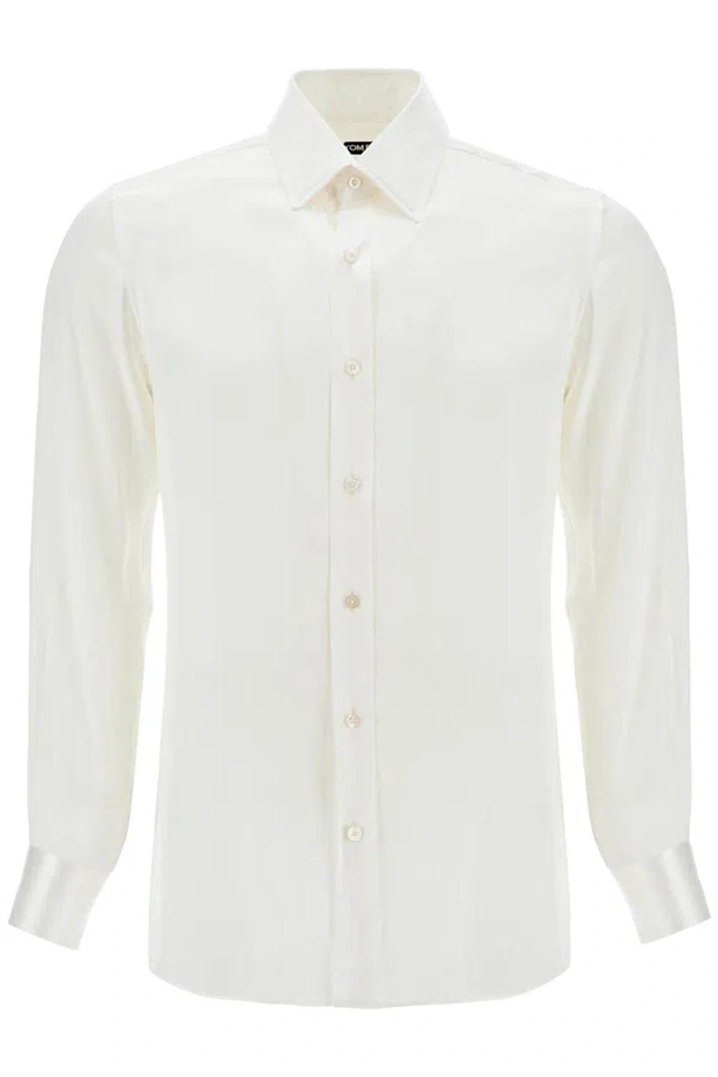 TOM FORD Silk Slim Fit Shirt In White Product Image