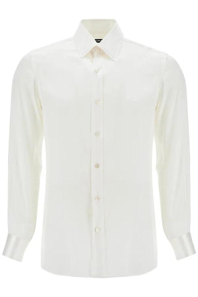 TOM FORD Silk Slim Fit Shirt In White Product Image