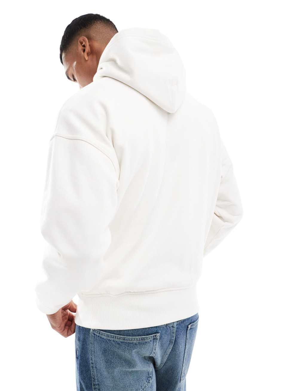 Polo Ralph Lauren script logo heavyweight fleece hoodie in cream Product Image