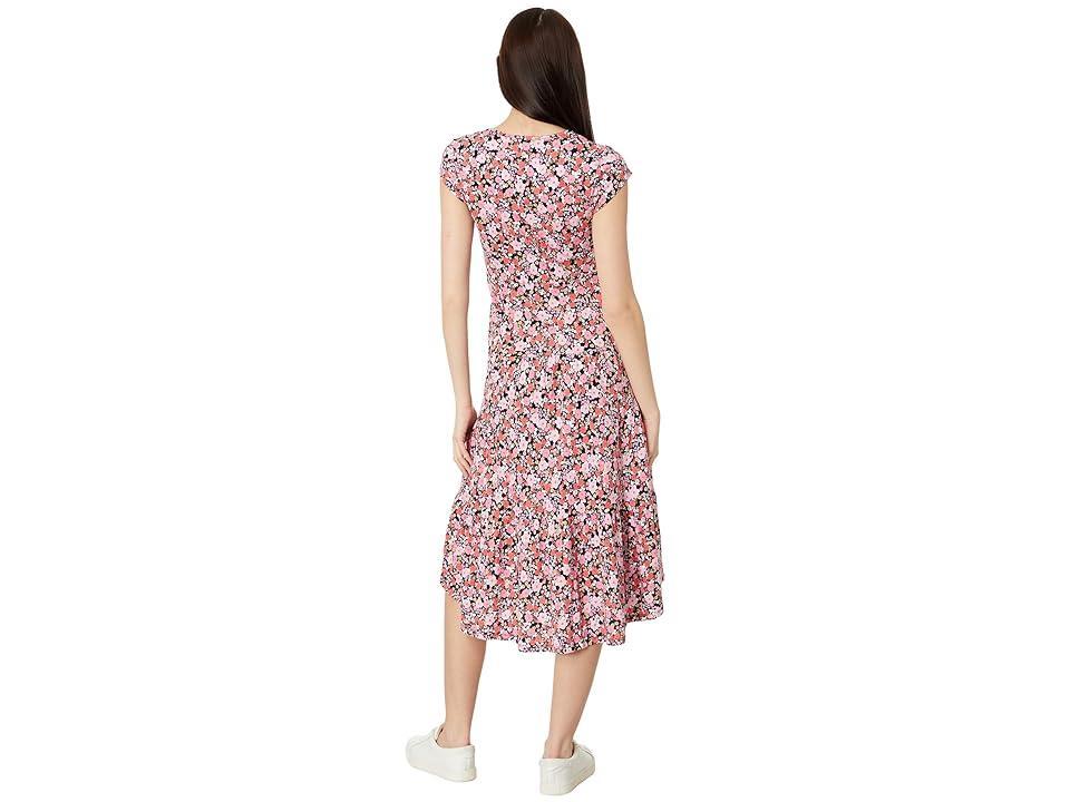 Tommy Hilfiger Ditsy Floral Midi Tiered Dress (Sky Captain/Peony) Women's Dress Product Image