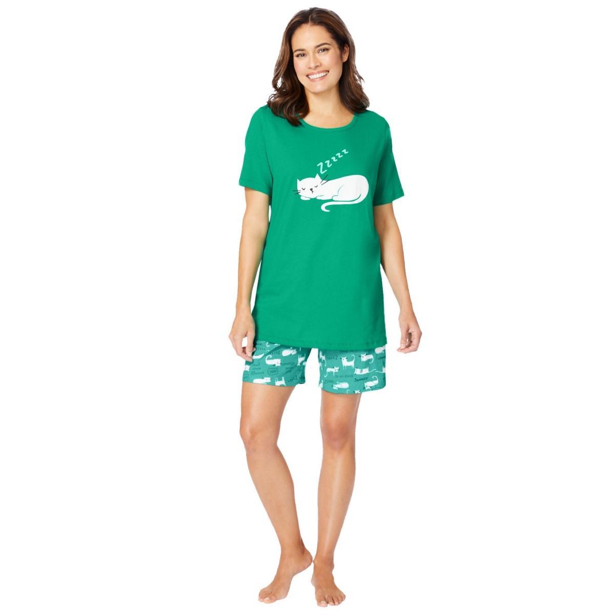 Dreams & Co. Womens Knit Pj Short Set Product Image