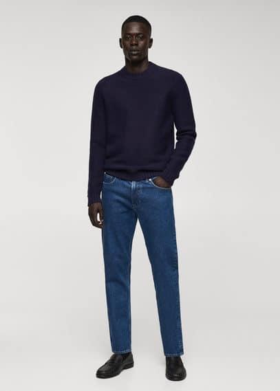 MANGO MAN - Ben tapered cropped jeans dark blueMen Product Image