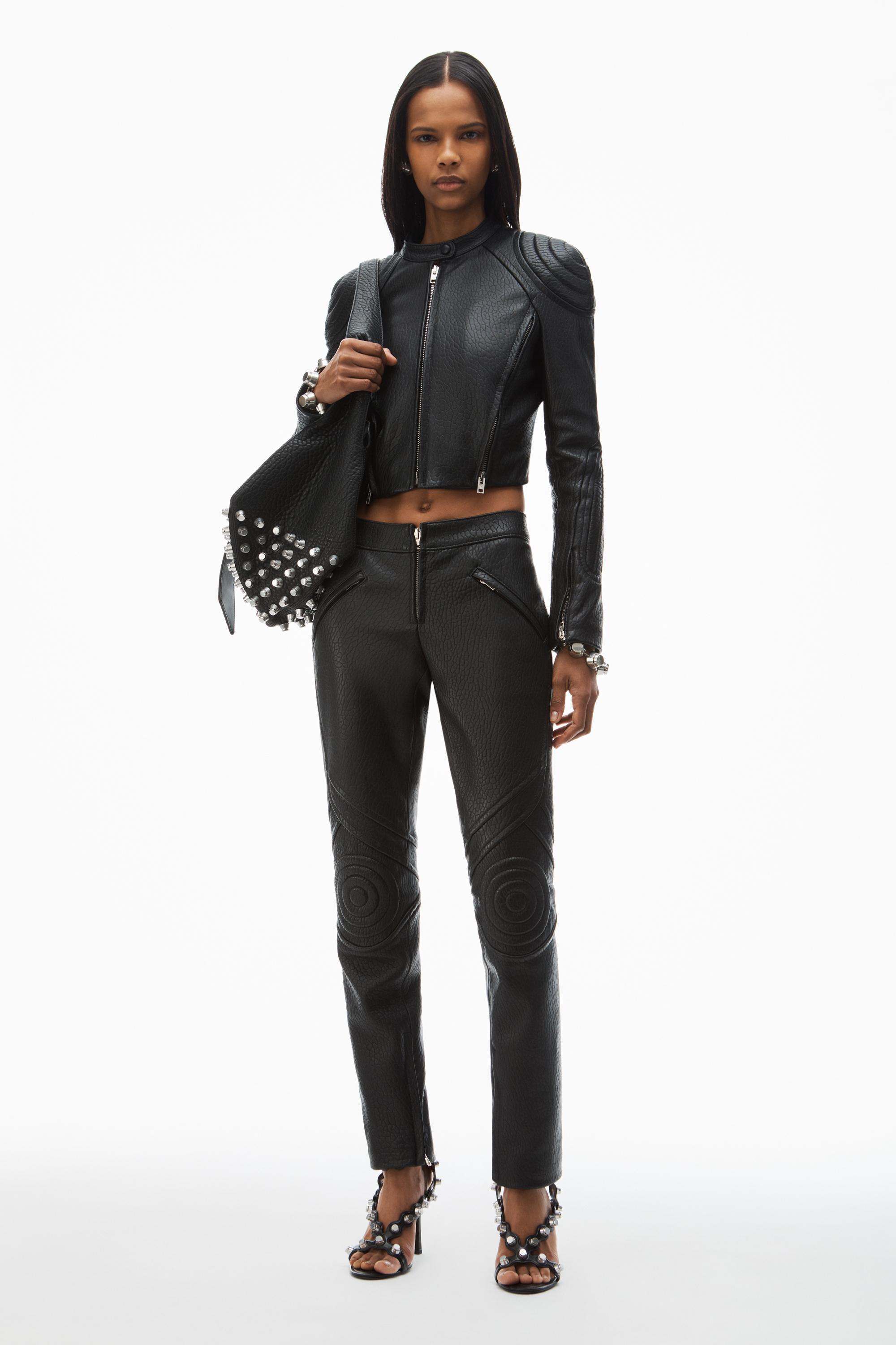 Cropped Moto Jacket In Lambskin Leather Product Image