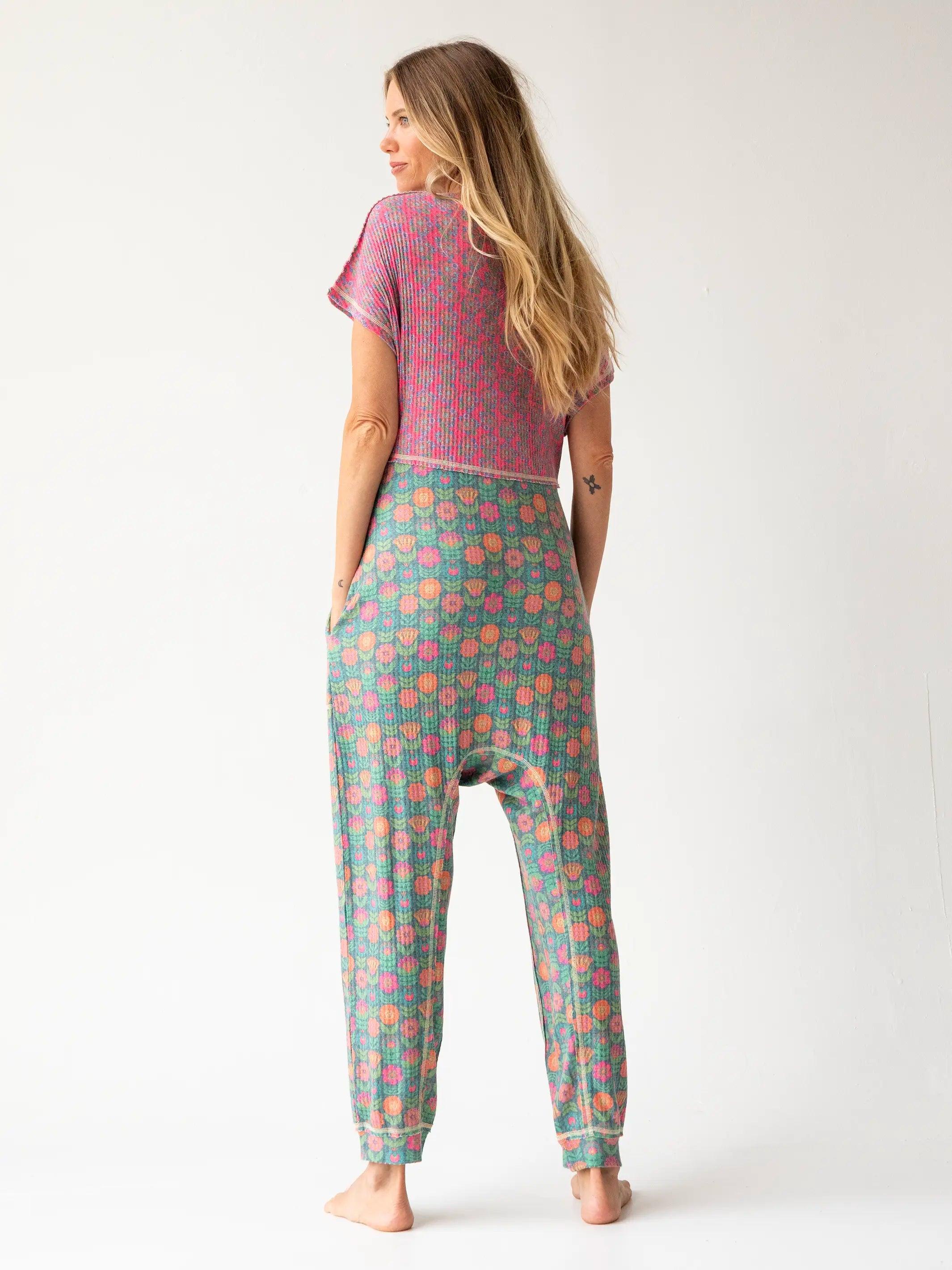 Mix & Match Jumpsuit - Hot Pink Green Mixed Floral Product Image