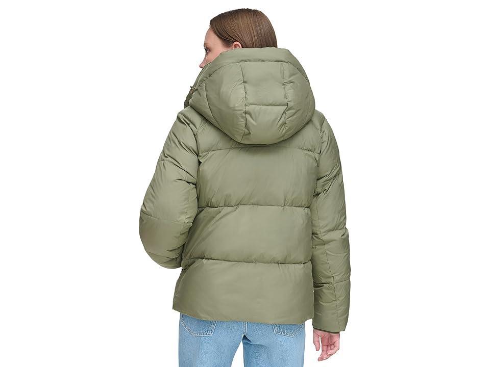 Levi's(r) Quilted Hooded Bubble Puffer (Lichen ) Women's Clothing Product Image