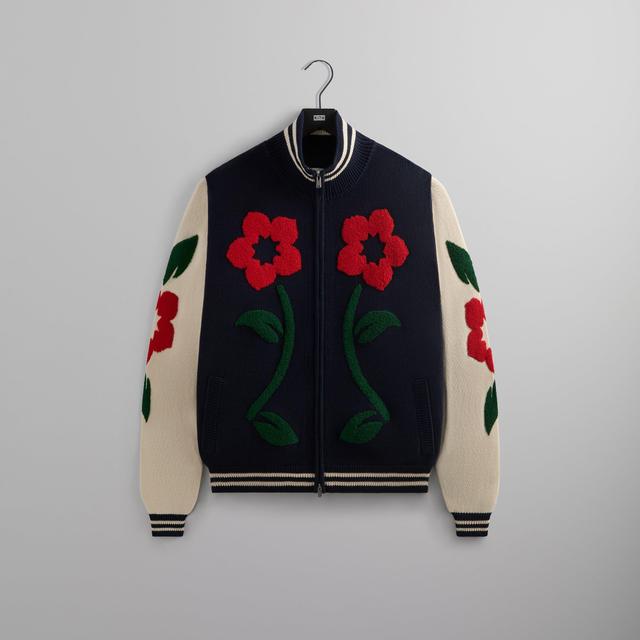 Kith Floral Crest Wyona Full Zip Sweater - Nocturnal Male Product Image