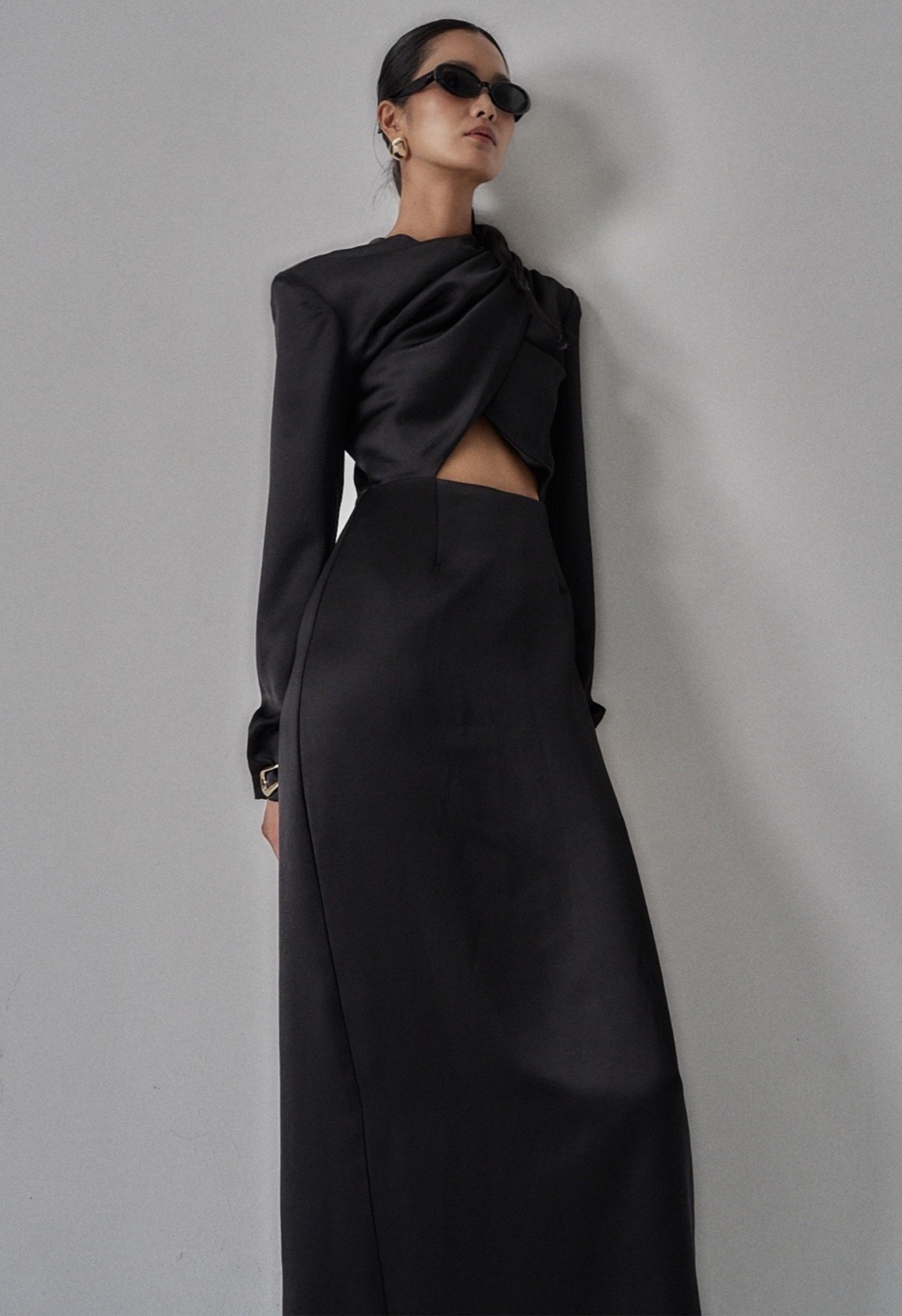 Colette Black Satin Dress Product Image