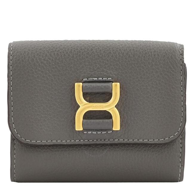 Chloe Elephant Grey Leather Small Trifold Wallet Product Image