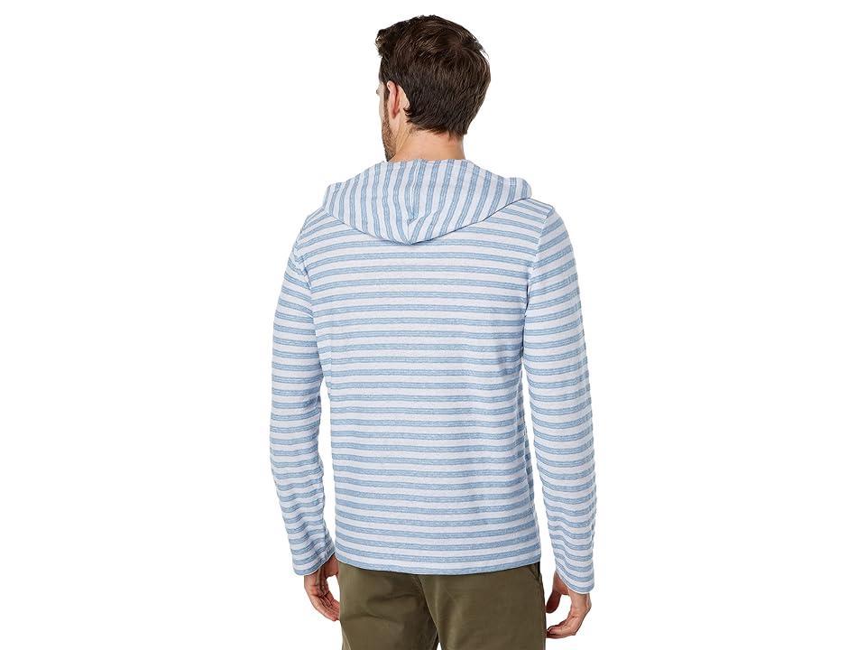 Vince Textured Stripe Pullover Hoodie (Halo /Smoke ) Men's Clothing Product Image