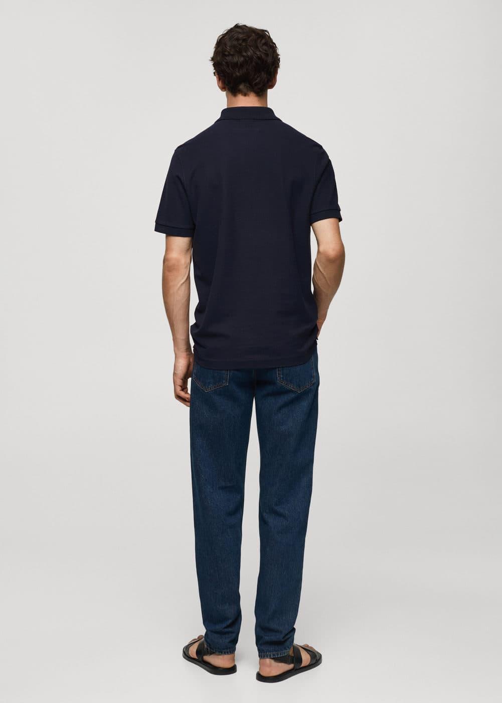 MANGO MAN - 100% cotton pique polo shirt dark navyMen Product Image