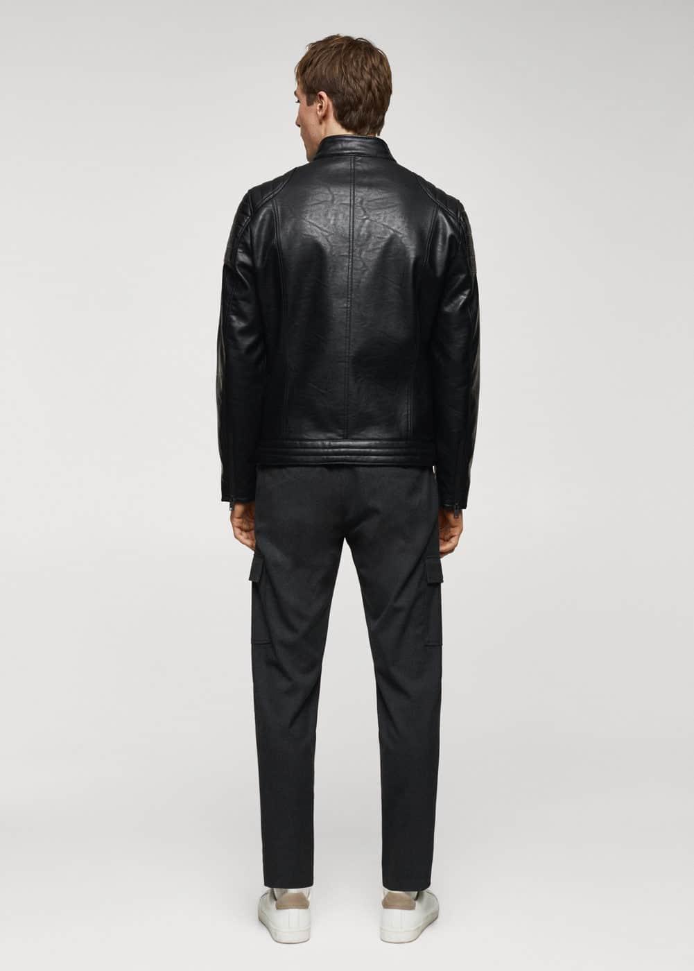 MANGO MAN - Nappa leather-effect jacket blackMen Product Image