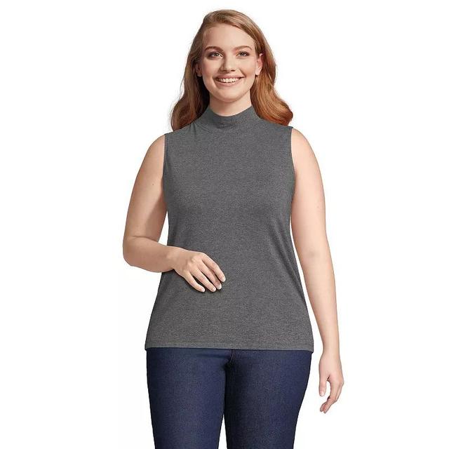 Lands End Plus Size Lightweight Jersey Sleeveless Mock Top Product Image