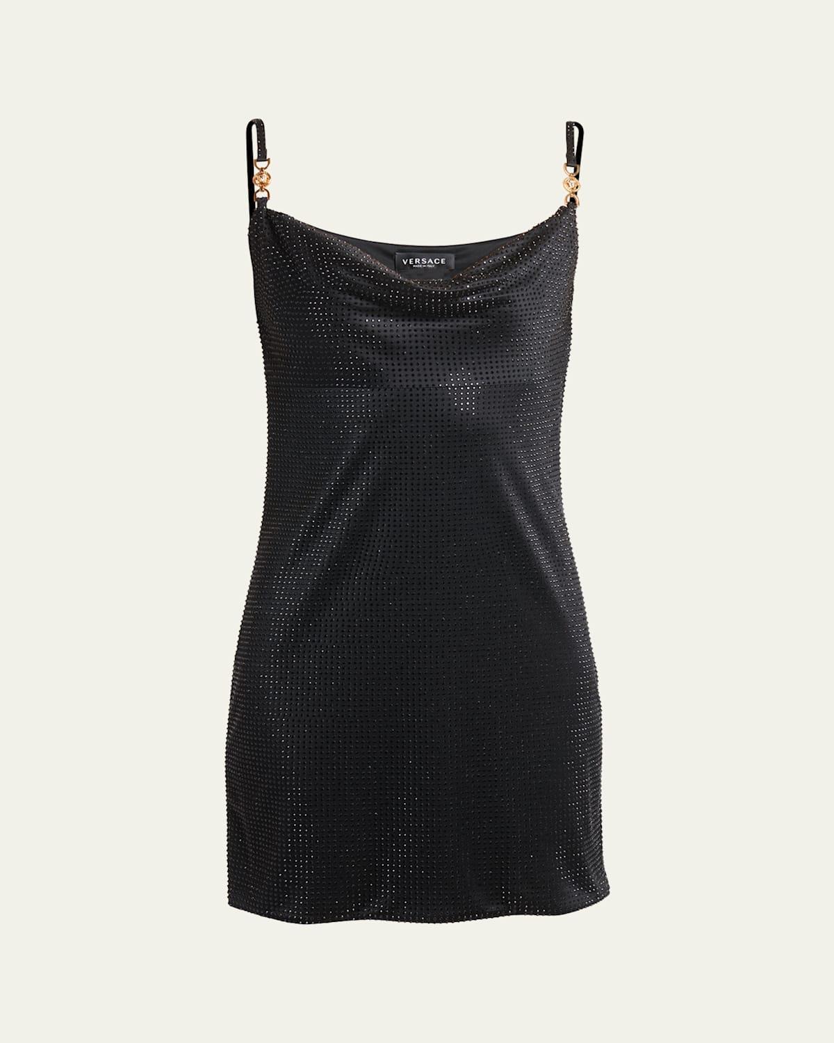 Versace Beaded Cowl Neck Cocktail Dress Product Image