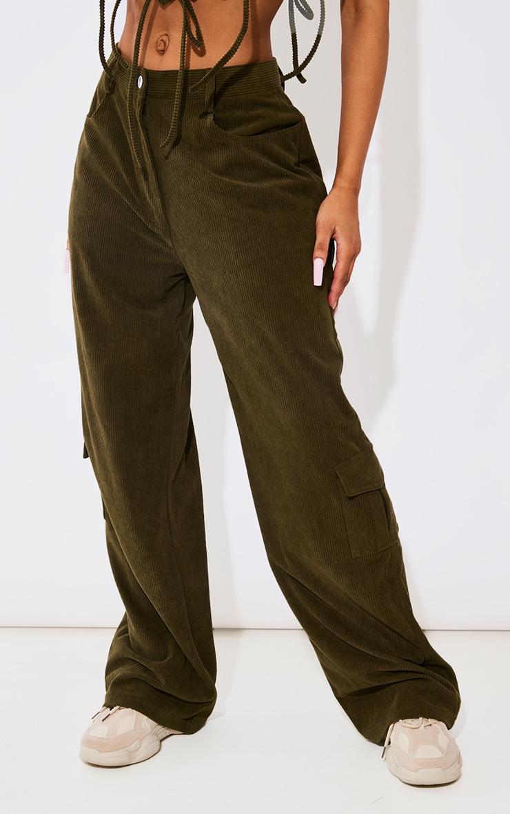 Khaki Cord Cargo Pocket Boyfriend Jean Product Image